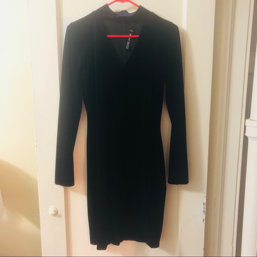 Blue velvet party dress